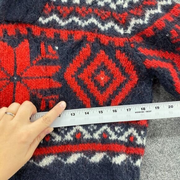 Ralph Lauren Sweater Pullover Women S Small Gray Geometric Knit Alpaca Collared - Picture 6 of 8